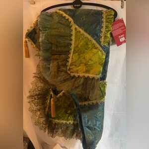 Pier 1 Green and Blue Decorative Throw